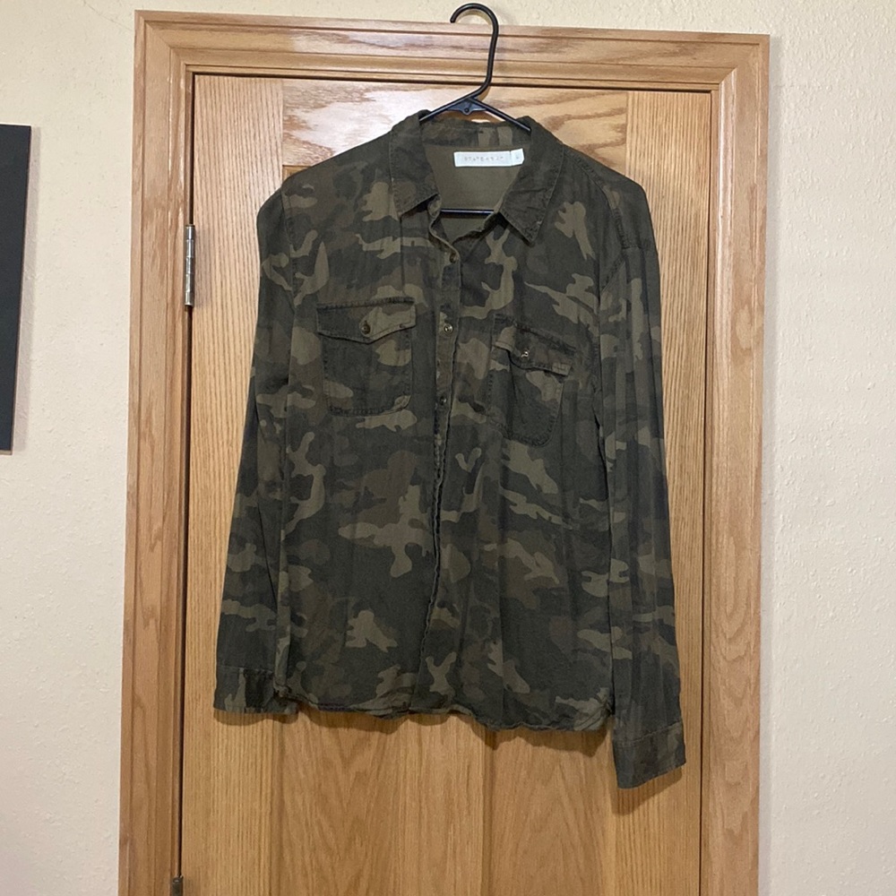 Statement Camo button down Longsleeve shirt